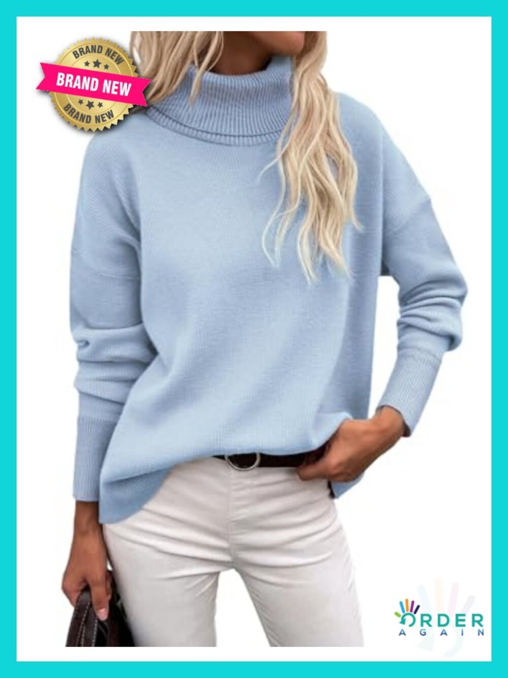 Women's Chunky Knit Turtleneck Pullover Sweater Fall Winter